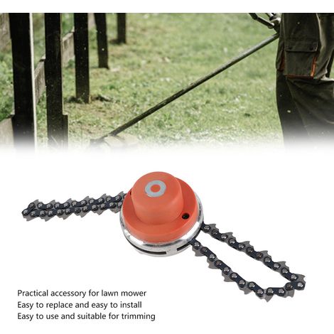 Tête de coupe à chaîne multifonction pour débroussailleuse, pièce de rechange, accessoire tondeuse jardin, orange (1/5)