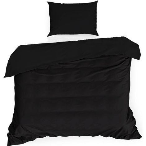 Ropa de cama de algodón de 140x200 cm, color negro.