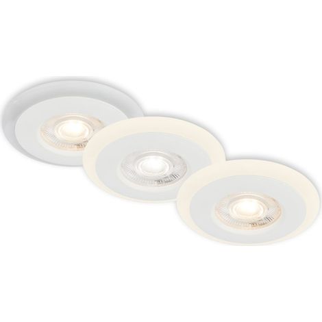 LED Einbauleuchten Bad Lichtring 3 stufig einstellbar IP44 weiß Ø8,4cm Briloner (1/5)