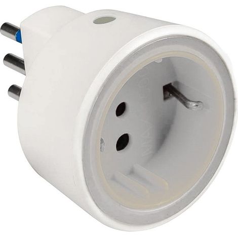 Adattatore Spina Passante Con Luce Notturna e Sensore Crepuscolare Massimo 1500W