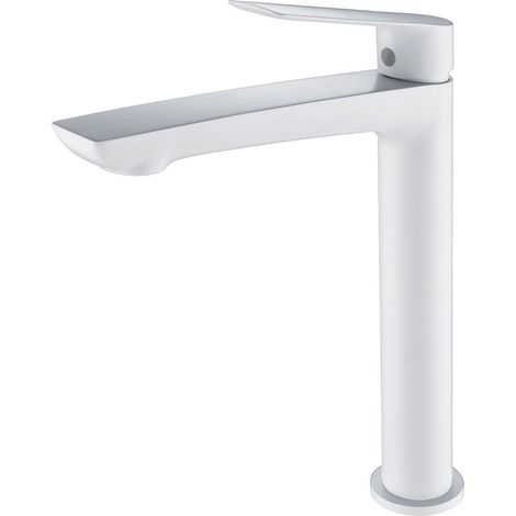 Grifería monomando de Lavabo Alto Blanco Mate Serie Luxor IMEX (1/2)