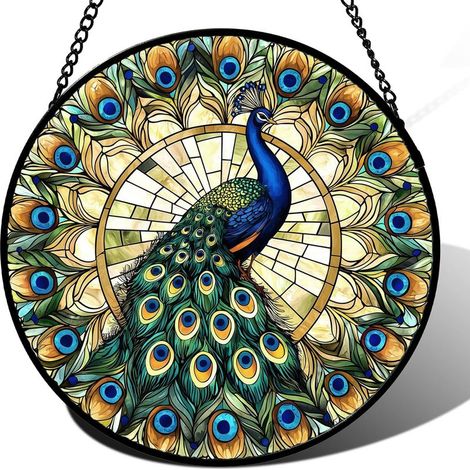 Suspension attrape-soleil vitrail 15 cm – Déco élégante (1/3)