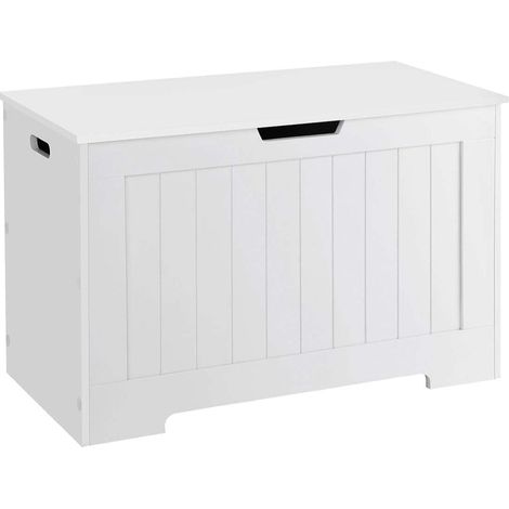 Baúl de juguetes baúl de almacenamiento banco para zapatos 76 x 40 x 48 cm mueble de almacenamiento de juguetes cabecera de cama gran capacidad blanco 120005133 (1/3)