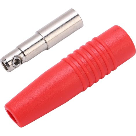 Connecteurs bananes femelles 4 mm en cuivre pur nickelé pour accessoires de test électroniques (rouge) (1/5)