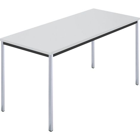 Tables rectangulaires, tube carré chromé, 1400 x 700 mm gris (1/4)