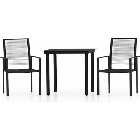 Maison Exclusive - Ensemble à manger de jardin 3 pcs Noir (1/5)