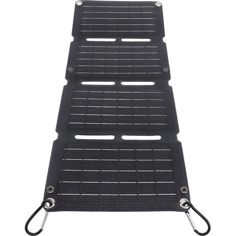 Ortviai Panneau Solaire Pliable 40 W en Silicium Monocristallin, Charge Rapide QC, 2 USB + 1 Type-C, Régulateur Intégré (1/5)