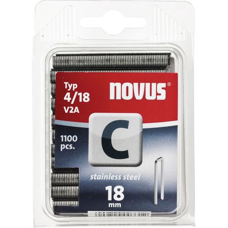 Novus Schmalrückenklammer C Typ 4 18 mm Edelstahl 1.100 Stück (1/3)