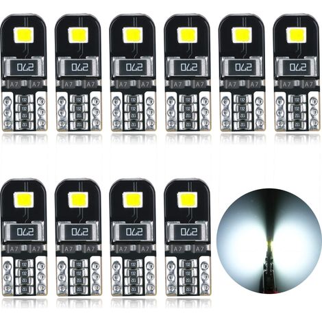 Ampoules T10 LED CANBUS 12V Blanc Pas De Polarité Conçu W5W Wedge Intérieur De Voiture Lumière Dôme Feux De Plaque D'immatriculation (1/5)