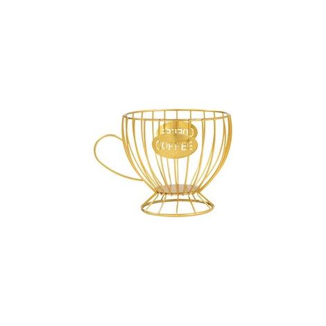 Porte-dosettes de café, récipient à crème à café en métal, paniers de rangement pour dosettes d'expresso et table basse pour comptoir de cuisine (doré) (1/5)