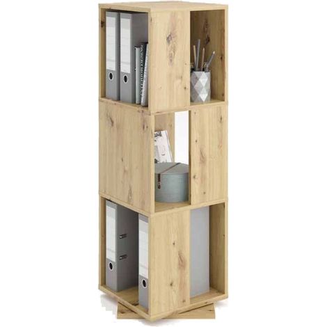 Étagère Pivotante "3 Compartiments" 108cm Chêne Clair (1/2)