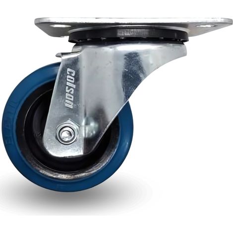 Juego de ruedas giratorias de 100 mm y 150 kg, JPPB 1001, goma azul (1/5)