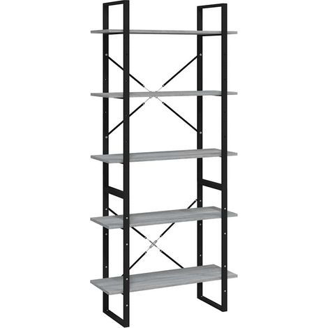 Maison Exclusive - Libreria 5 Ripiani Grigio Sonoma 80x30x175 cm Legno Multistrato (1/5)