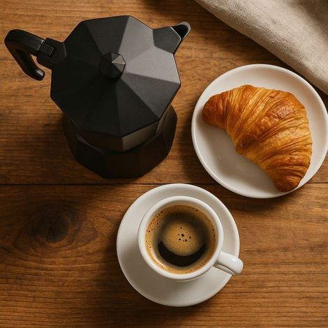 Cafetière Italienne - Aluminium - 3 Tasses - Noir (1/3)