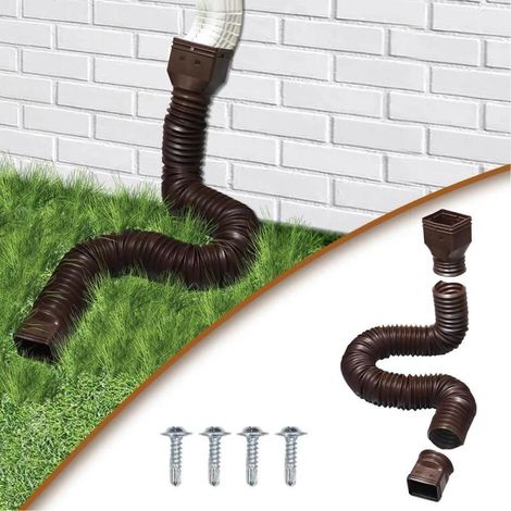 Tuyau d'extension pour l'évacuation des eaux pluviales, tuyau de rallonge pour drainage extérieur, tuyau de rallonge de drainage, marron (1/5)