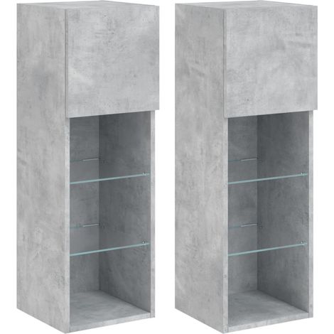 Mobile TV multimediale Mensola TV Credenza TV sala da pranzo soggiorno camera da letto con luci LED 2 pezzi 305 x 30 x 90 cm grigio 020028837