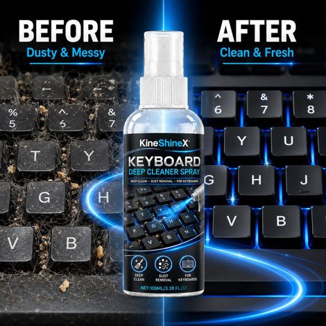 KineShineX Keyboard Deep Cleaning Spray entfernt Staub und Schmutz aus den Ritzen der Computertastatur und eignet sich für mechanische Tastaturen und Stifte. (1/4)