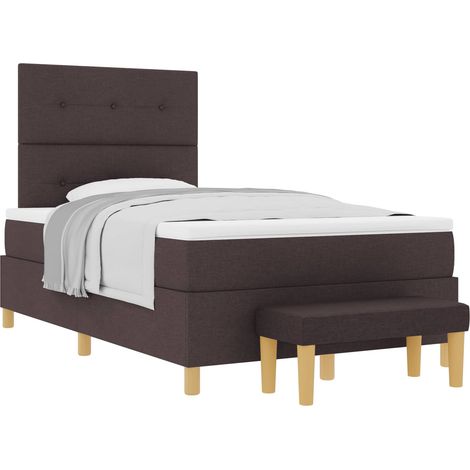 Maison Exclusive - Letto a molle con testiera Marrone Scuro 190 x 120 cm Tessuto (1/5)