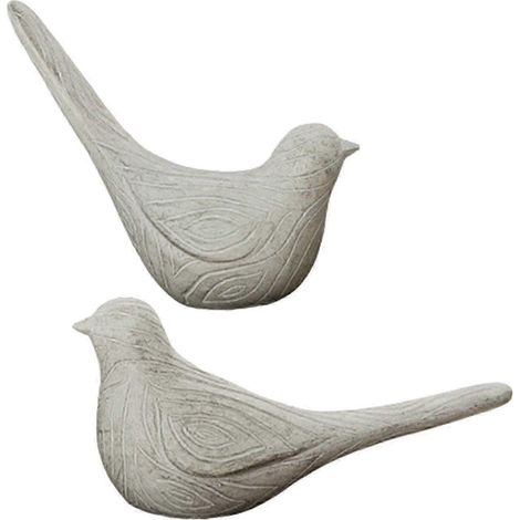 2x Harzfiguren Gartenskulpturen Gartenfenster Esszimmer Vogelstatuen (1/5)