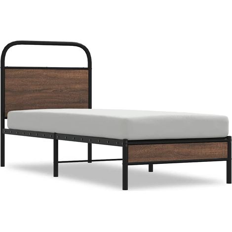 Maison Exclusive - Bettgestell ohne Matratze 80x200 cm Braun Eich (1/5)