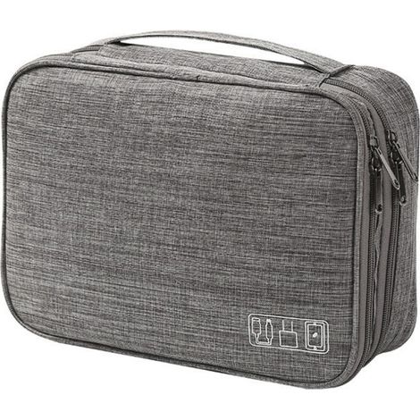 Kabelaufbewahrungstasche, Organizer-Tasche für digitale elektronische Geräte, grau