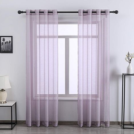 CCYKXASemi-Sheer Window Curtains 52" W x 84" L Lilac/Purple (1/5)