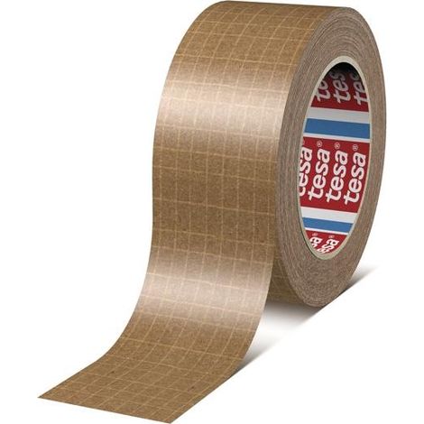 TESA CINTA DE EMBALAJE TESAPACK ESTÁNDAR ROLLO 25MX50MM PAPEL REFORZADO CON FILAMENTOS MARRÓN