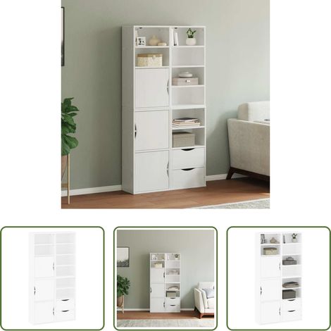 vidaXL Beistellschrank Weiß - Beistellschränke 4 Stk. ODDA Weiß 40x24x79 cm Massivholz Kiefer (1/5)