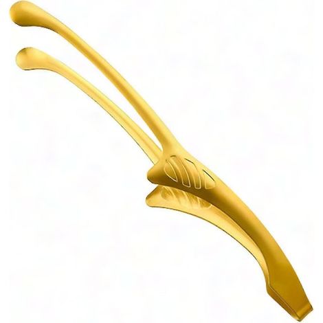Rutschfeste Metall-Grillzange für Grill, Buffets, Salate, Kochen, Käse, Brot, Steaks und Gebäck - Gold (1 Stück) (1/5)