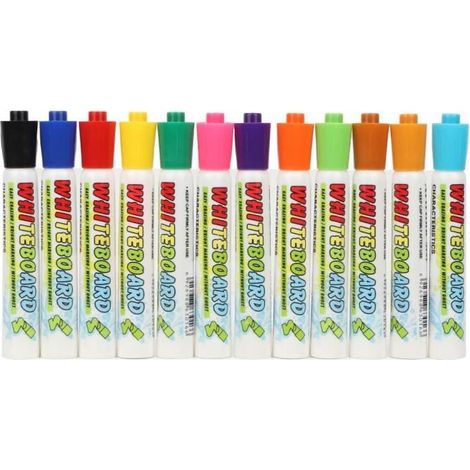 Lot de Feutres effaçables Pour Tableau Blanc 12 Couleurs (1/3)
