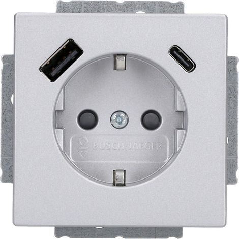 Busch-Jaeger 20 EUCB2USBAC-866 enchufe acero inoxidable USB