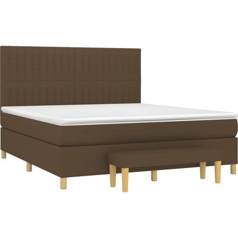 vidaXL Sommier à lattes de lit avec matelas Marron foncé 160x200 cm (1/5)