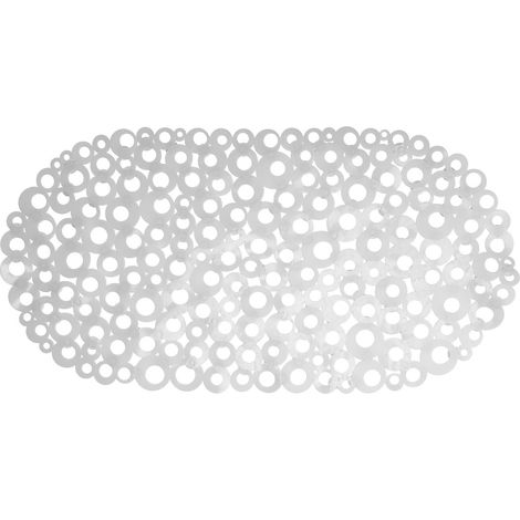 Alfombra de baño antideslizante RING 69 x 36 cm ventosas círculos blancos (1/3)