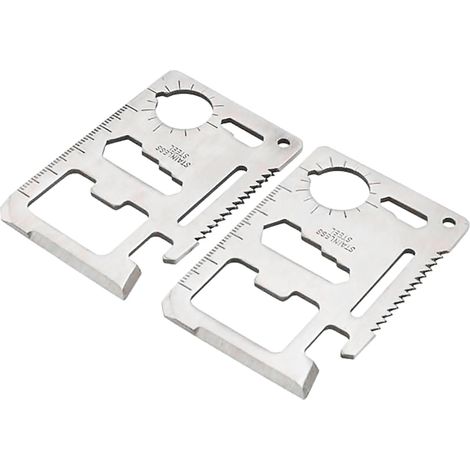 Carte Multifonction 11 en 1 pour Survival - Ouvre-Bouteille et Outils de Secours - Idée Cadeau Homme - Compact pour Portefeuille (1/5)
