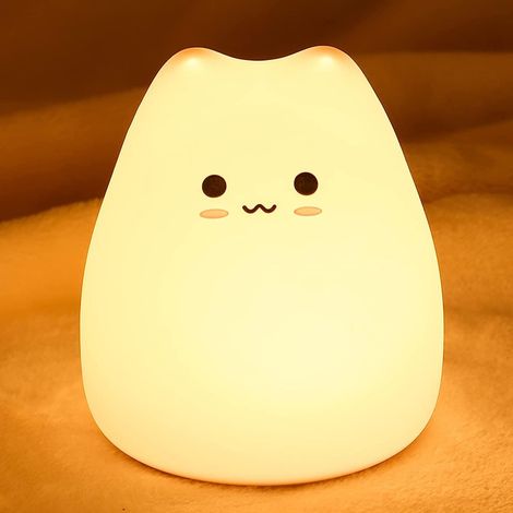 Kids Night Light, Baby Night Light Bedside Lamp, Touch Control 7 Colors Cats Kawaii Night Light, Rechargeable Kids Night Light Baby Girl Gift (1/5)