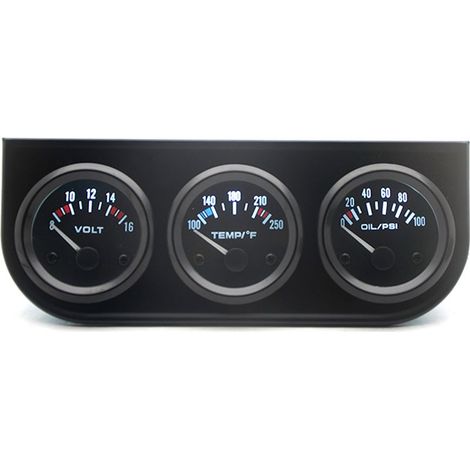 Compteur de voiture 3 en 1, jauge automatique, voltmètre, presse à eau et à huile, Kit Triple 52mm. (1/4)