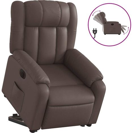 Fauteuil de Salon,Chaise,Fauteuil inclinable électrique marron similicuir CFW249312 (1/5)