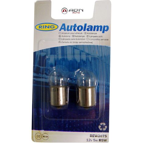 2 AMPOULES 12V 5W BA15S (BLISTER) RING z