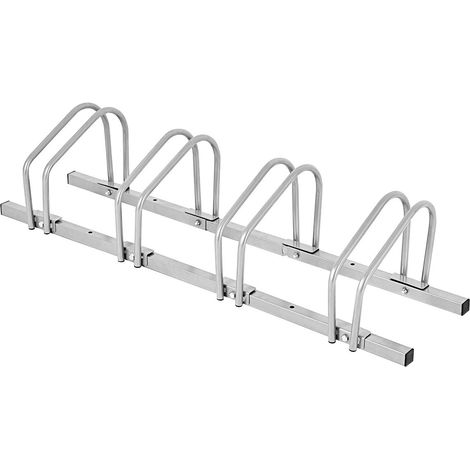 Porte-vélos compact 120 x 32,5 x 26 cm pour 4 vélos installation facile en acier argent