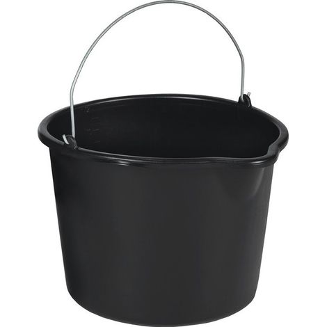 Cubo de construcción 12l con boquilla PE negro
