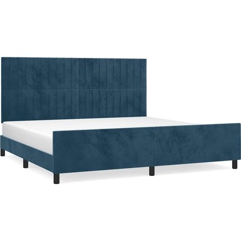Maison Exclusive - Giroletto senza Materasso Blu Scuro 200x200 cm in Velluto (1/5)