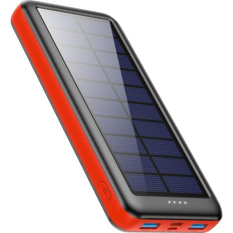 26800 mAh Power Bank Solarladegerät [Drei Eingangsoptionen Typ-C, Micro-USB oder Solarpanels] Universelle Backup-Batterie für iPhone, Samsung usw. (1/5)