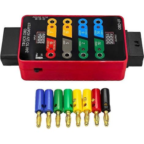 Adaptateur OBD 24 V vers 12 V pour voiture, testeur de boîtier de démarrage OBD universel, outils de réparation automobile professionnels, instrument de détection de pannes (1/5)