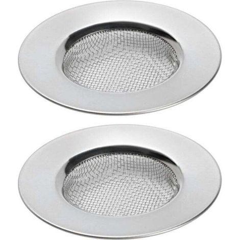 Lot de 2 passoires d'évier pour douche, receveur de cheveux du trou de prise éviers de baignoire ou de cuisine Filtres de drainage pour évier en acier inoxydable. Diamètre de 3 Inch 7,6 cm (1/4)