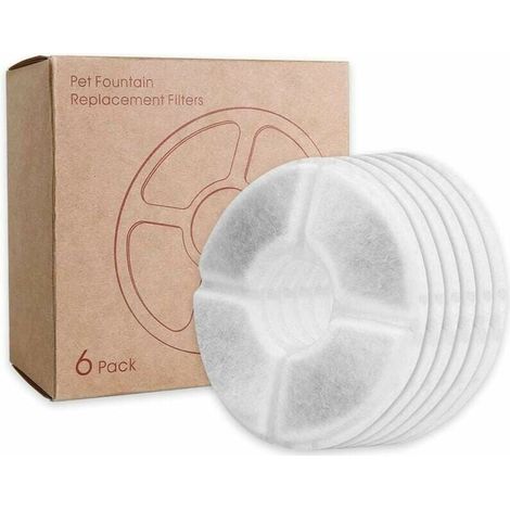 Filtro per fontanella per gatti, filtro per fontanella a tripla azione per la sostituzione di fontanelle per gatti con cotone ad alta intensità, carbone per fontanelle da 2-2,5 l (6 pezzi) (1/4)