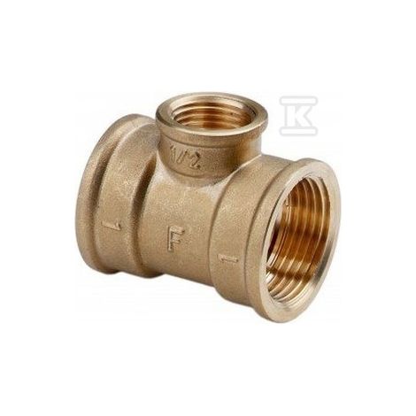 Conector en T reductor de latón 3/4X1/2X3/4 F