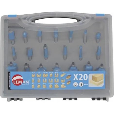 Leman 428.700.20 Set con 20 punte in acciaio carbide 8 mm