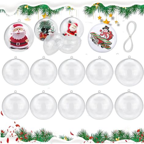 30 Stück transparente befüllbare Weihnachtskugeln, Weihnachtskugeln aus Kunststoff, Weihnachtskugeln, Plastikkugeln, Dekokugeln zum Befüllen, transparente Kugeln zum Basteln (1/5)