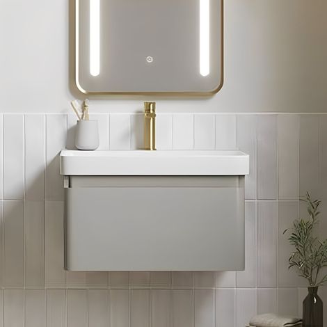 Signature Celeste Wall Hung 1-Drawer Vanity Unit with Basin 500mm Wide - Matt Latte (1/5)