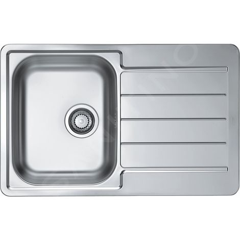 Évier 1 bac inox 79x50 cm avec trop-plein – Installation sur plan de travail 450 mm – Bonde 3 1/2'' – 1069147 – Alveus (1/3)